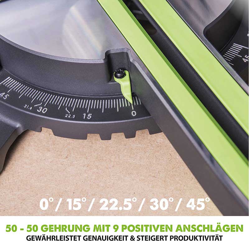 Evolution F255SMS 255mm Schiebe-Kapp- und Gehrungssäge mit TCT-Multi-Material-Sägeblatt
