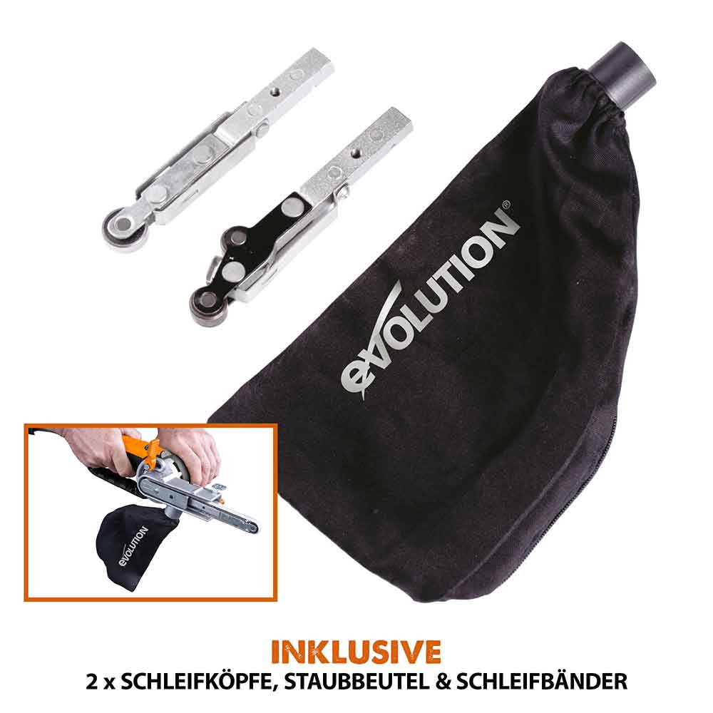 Evolution 400W Elektrische Bandschleifmaschine Power Feile 230V mit 3 Schleifbändern