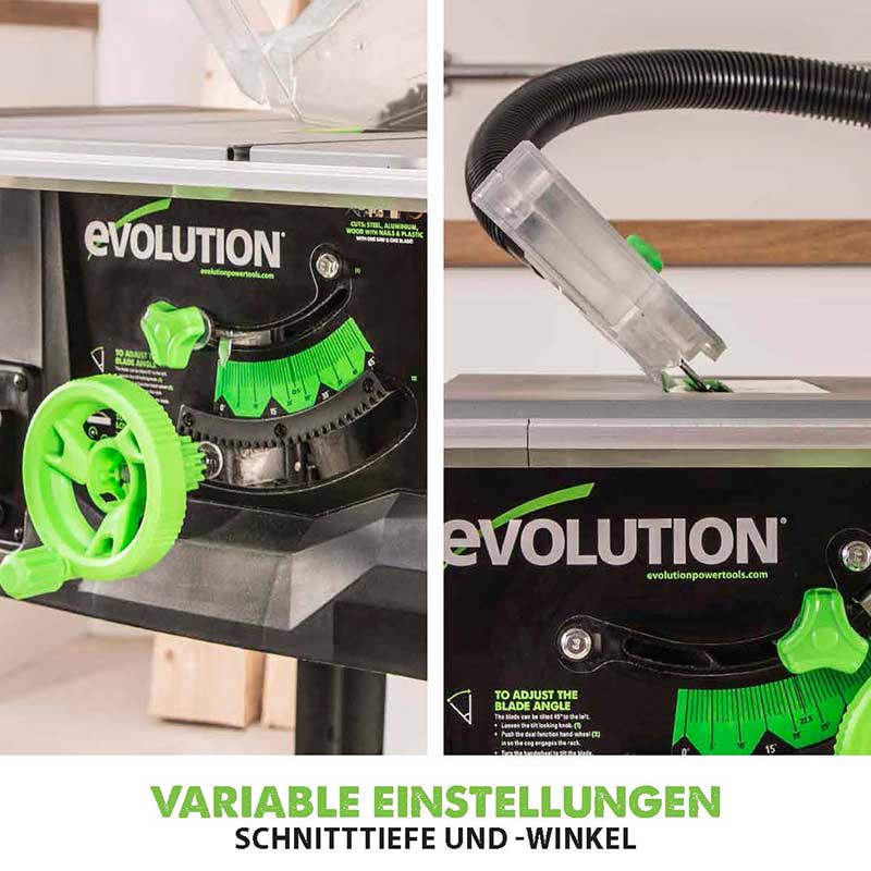 Evolution FURY5-S 255mm Tischsäge mit TCT-Multi-Material-Sägeblatt