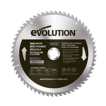 Evolution 255mm Feinschnitt-Holzschneidklinge mit 60 Zähnen, TCT-Gehrungssägeblatt