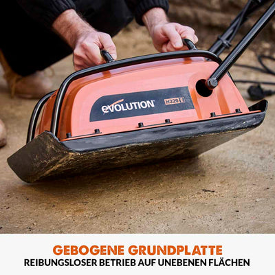 Evolution Elektrischer Plattenrüttler H320-E Rüttleplatten Mit  Gummimatte für Pflasterarbeiten