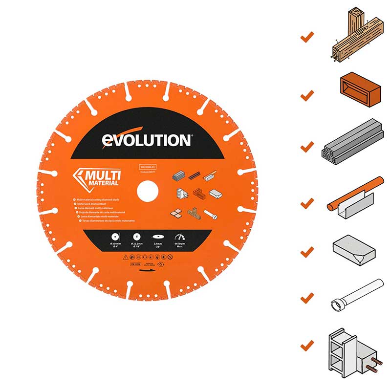 Evolution 230mm Mehrzweckschneid-Diamantscheibe zum Abriss