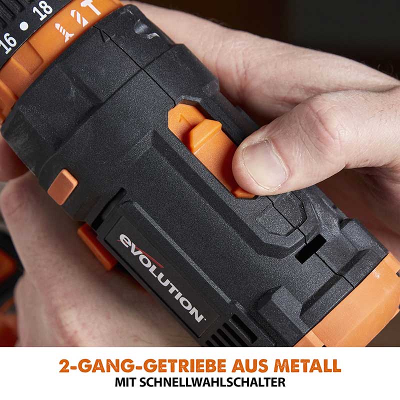 Evolution Kabelloser R13CMB-Li Kombi-Bohrschrauber 18V-Li-Ion EXT mit Akku und Ladegerät