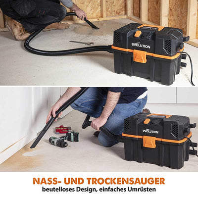 Evolution R15VAC 15L Nass- und Trockensauger für Werkstätten