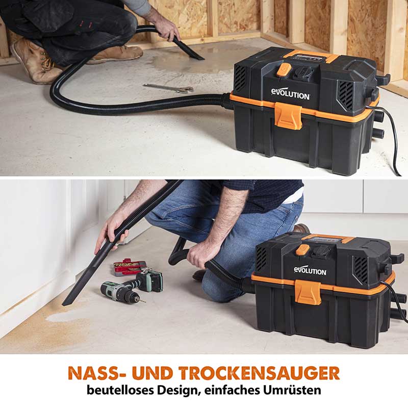 Evolution R15VAC 15L Nass- und Trockensauger für Werkstätten