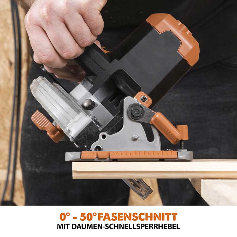 Evolution kabellose R165CCS-Li 165mm Handkreissäge 18V-Li-Ion EXT mit Akku und Ladegerät inklusive Multi-Material-Sägeblatt