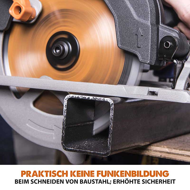 Evolution R185CCS 185mm Handkreissäge mit TCT-Multi-Material-Sägeblatt