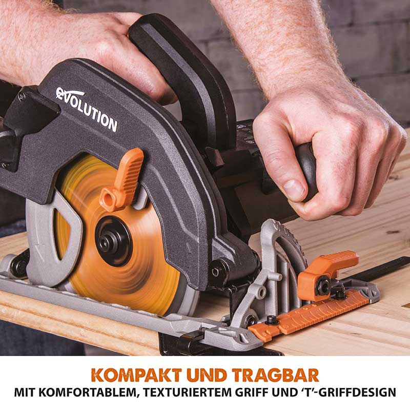 Evolution R185CCS 185mm Handkreissäge mit TCT-Multi-Material-Sägeblatt