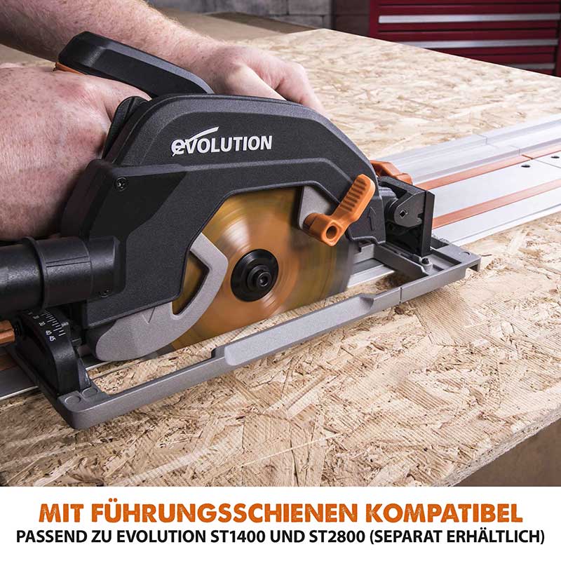 Evolution R185CCSX+ 185mm Handkreissäge mit TCT-Multi-Material-Sägeblatt