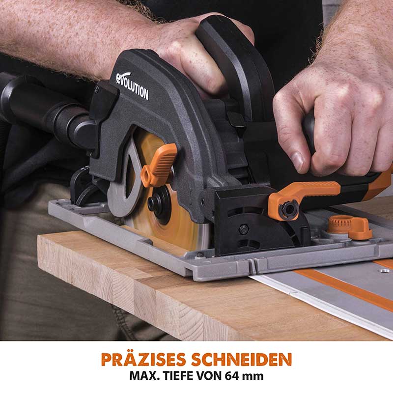 Evolution R185CCSX+ 185mm Handkreissäge mit TCT-Multi-Material-Sägeblatt