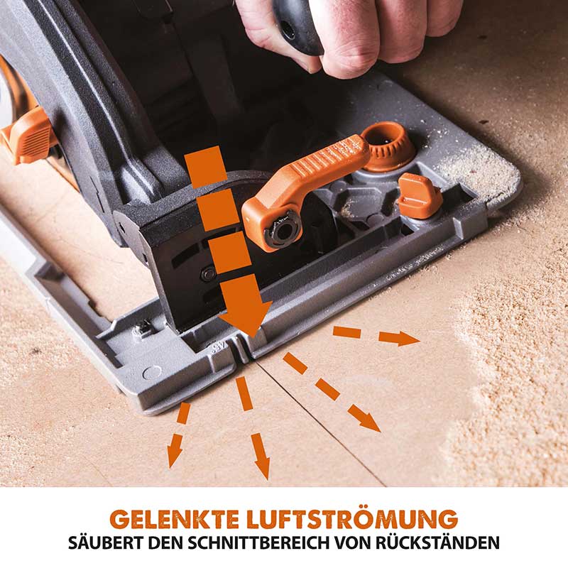 Evolution R185CCSX+ 185mm Handkreissäge mit TCT-Multi-Material-Sägeblatt