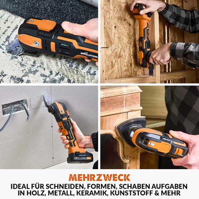 Evolution  R18MLT-Li Akku Multifunktionswerkzeug 18v Li-Ion EXT mit Zubehörset