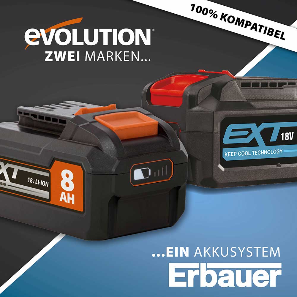 Evolution  R18MLT-Li Akku Multifunktionswerkzeug 18v Li-Ion EXT mit Zubehörset