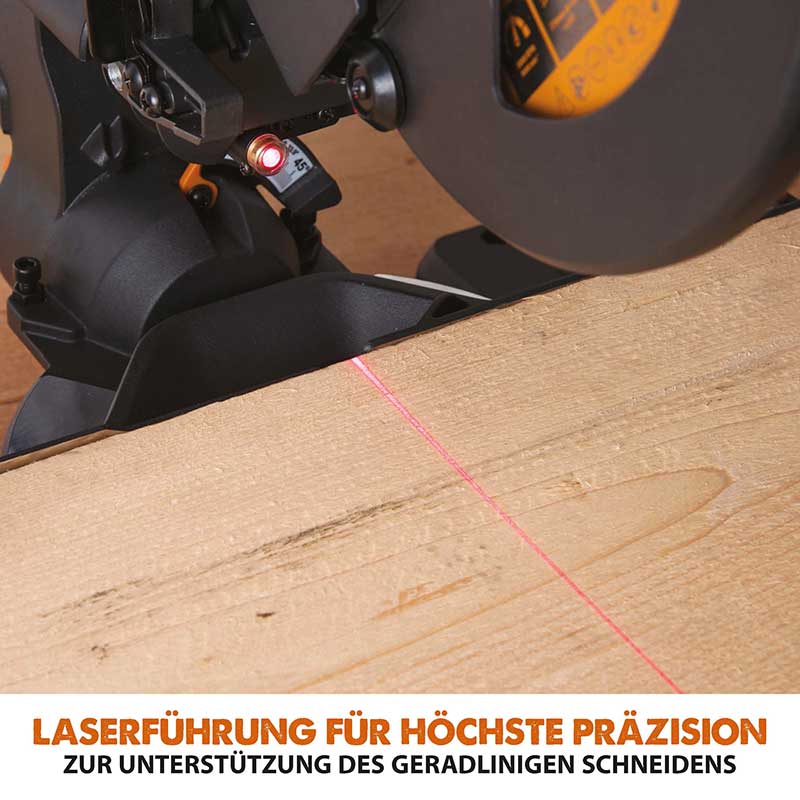 Evolution R210SMS-300+ 210mm Schiebe-Kapp- und Gehrungssäge mit TCT-Multi-Material-Sägeblatt