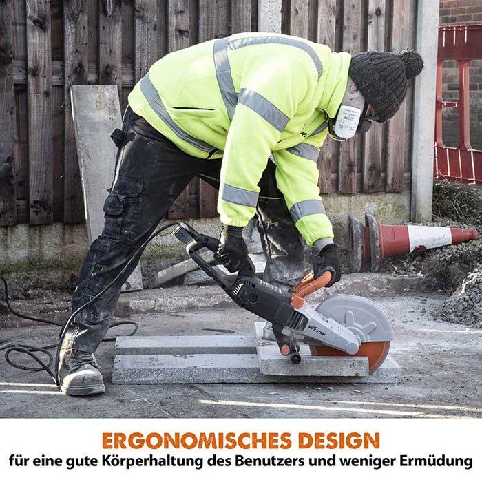 Evolution R255DCT 255mm 10" Elektrische Trennschleifmaschine Betonsäge mit hochwertigem Diamantblatt