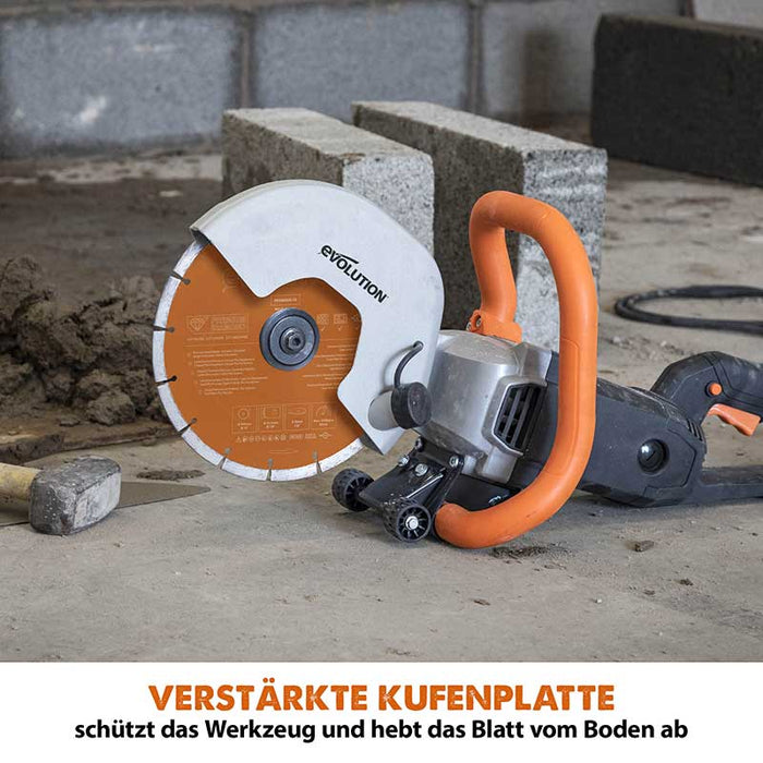 Evolution R255DCT 255mm 10" Elektrische Trennschleifmaschine Betonsäge mit hochwertigem Diamantblatt