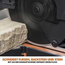 Evolution R255SMS-DB+ 255mm Doppelgehrungssäge mit Schiebfunktion und 28T TCT-Multi-Material-Sägeblatt