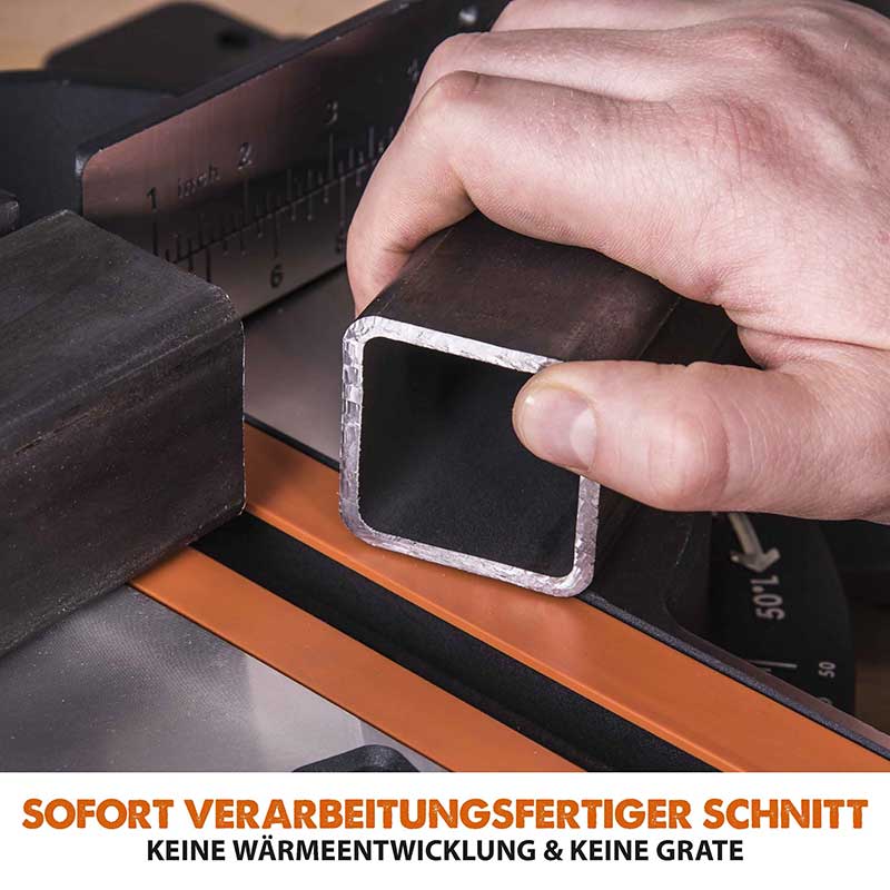 Evolution R255SMS+ 255mm Schiebe-Kapp- und Gehrungssäge mit TCT-Multi-Material-Sägeblatt und Gehrungssägeständer
