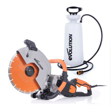 Evolution R300DCT+ 300mm 2000W Elektrischer  Betonsäge, Trennschneider  mit Wasser-Staub-Unterdrückung inklusive Druckflasche