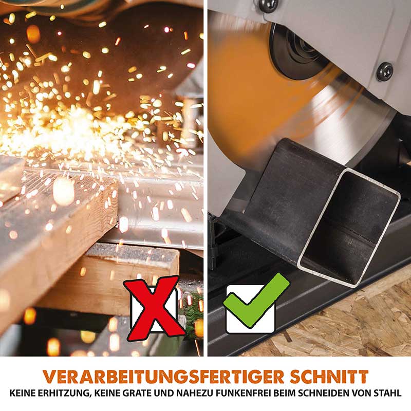 Evolution R355CPS 355mm Kaltkreissäge mit TCT-Multi-Material-Sägeblatt