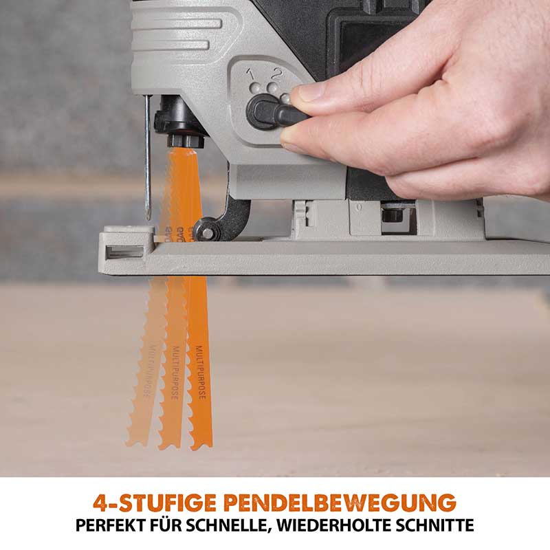 Evolution kabellose R90JGS-Li Stichsäge 18V-Li-Ion EXT mit Akku und Ladegerät inklusive Multi-Material-Sägeblätter