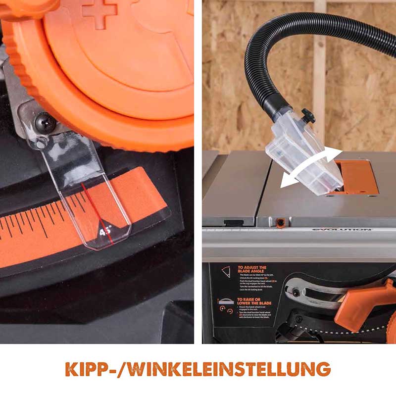 Evolution RAGE5-S 255mm 230V Tischsäge mit TCT-Multi-Material-Sägeblatt