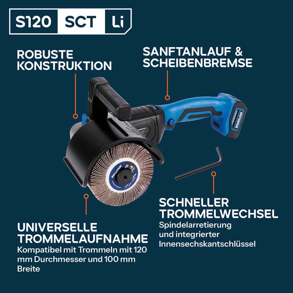 S120SCT-Li 120mm Akku-Satiniermaschine