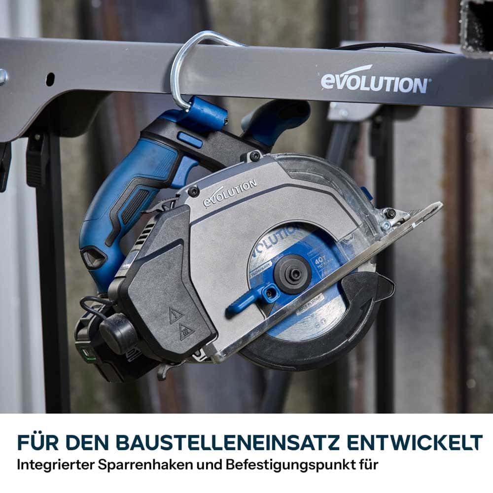 Evolution S165CCS-Li 185mm Akku Handkreissäge  für Metall mit TCT-Mildstahl-Sägeblatt