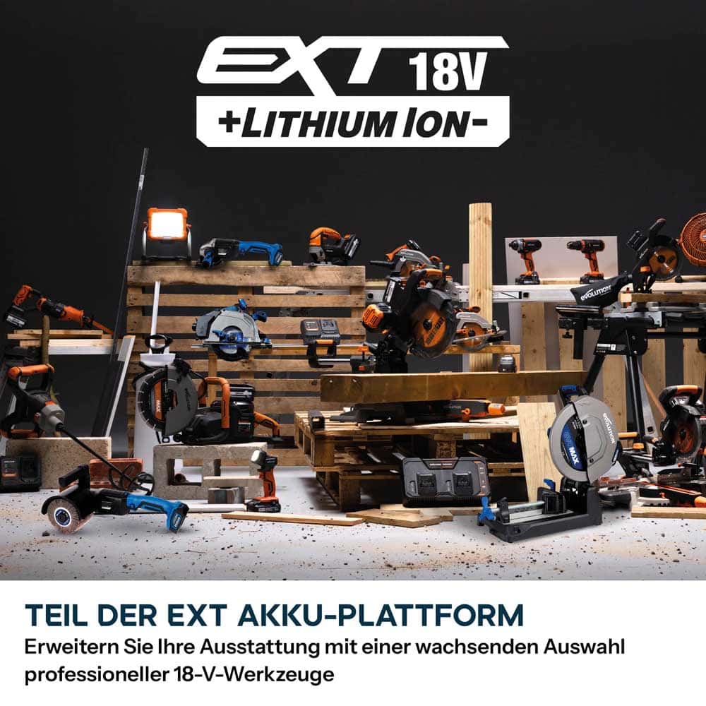 Evolution S165CCS-Li 185mm Akku Handkreissäge  für Metall mit TCT-Mildstahl-Sägeblatt