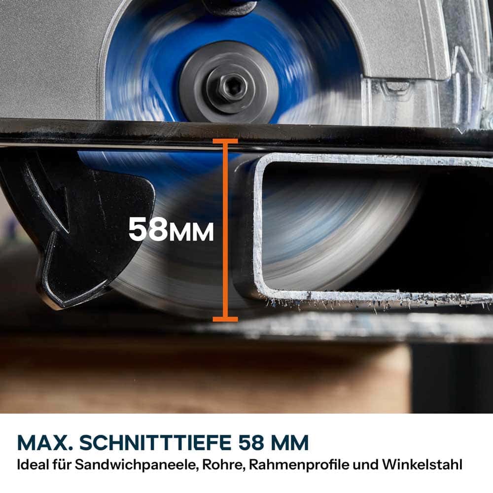 Evolution S165CCS-Li 185mm Akku Handkreissäge  für Metall mit TCT-Mildstahl-Sägeblatt