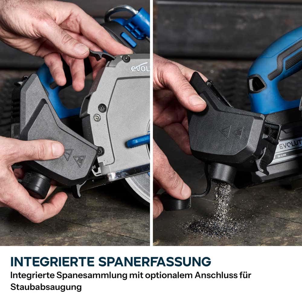 Evolution S165CCS-Li 185mm Akku Handkreissäge  für Metall mit TCT-Mildstahl-Sägeblatt