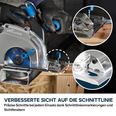 Evolution S165CCS-Li 185mm Akku Handkreissäge  für Metall mit TCT-Mildstahl-Sägeblatt