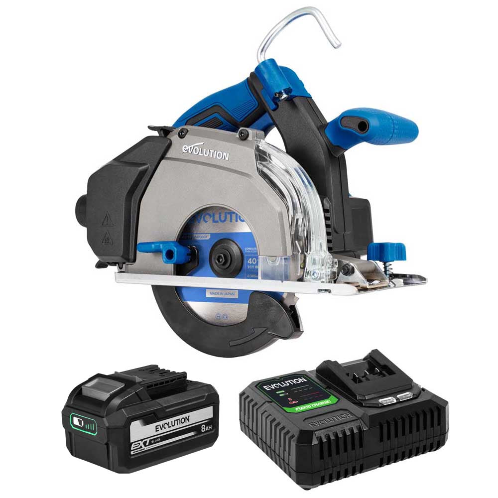 Evolution S165CCS-Li 185mm Akku Handkreissäge  für Metall mit TCT-Mildstahl-Sägeblatt