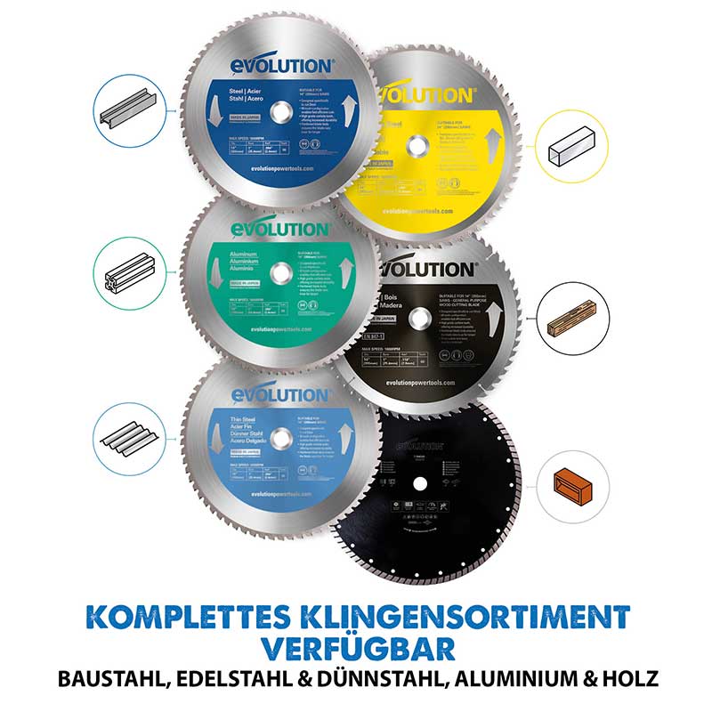 Evolution S355CPS 355mm Metallschneide-Kaltkreissäge mit TCT-Sägeblatt