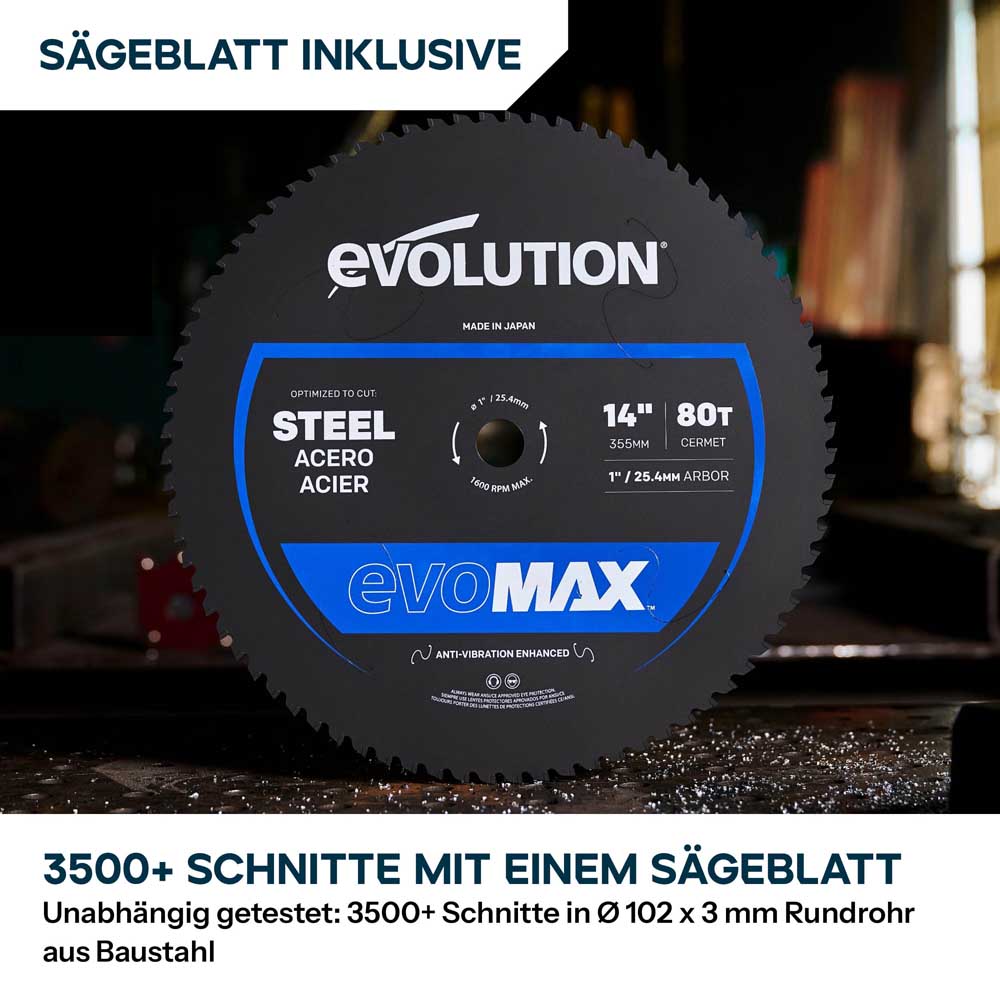 355mm Metalltrennsäge mit EvoMax-Sägeblatt und intelligenter Motortechnologie | S355CPS Gen 2