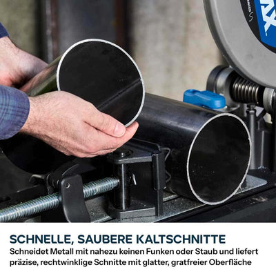 Akku-Kappsäge für Metall, 355mm mit bürstenlosem 36V Motor und EvoMax-Sägeblatt | S355CPS-Li