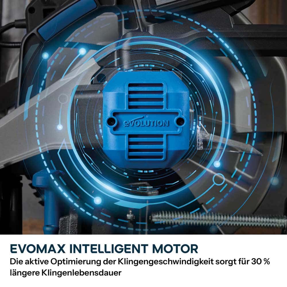 Akku-Kappsäge für Metall, 355mm mit bürstenlosem 36V Motor und EvoMax-Sägeblatt | S355CPS-Li