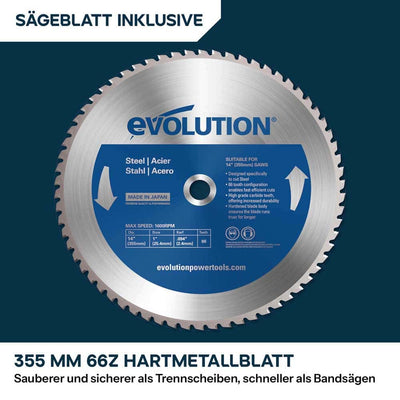 355mm Metalltrennsäge mit TCT-Sägeblatt für Baustahl | S355CPSL