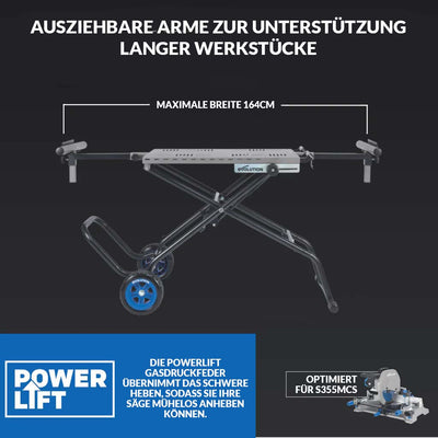 Evolution S355MCS Kappsägeständer / Trennschleifmaschine-Ständer mit Powerlift-Unterstützung