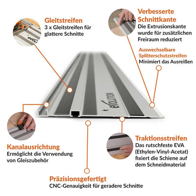 Evolution ST2800-G2 Universal 2.8m Kreissägebahn, Sägeschienen (2x 1400mm) mit selbstausrichtenden Verbindern
