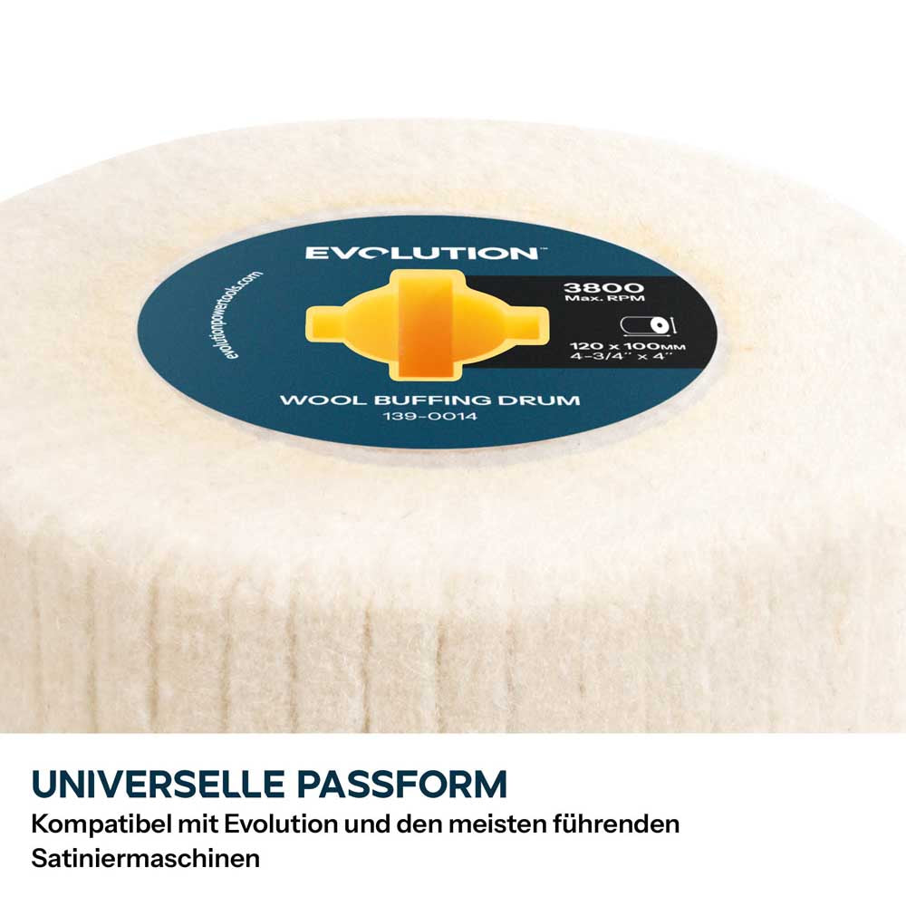 120-mm-Trommeln zum Abisolieren, Schleifen und Polieren für den Akku-Oberflächenbearbeiter Evolution S120SCT-Li