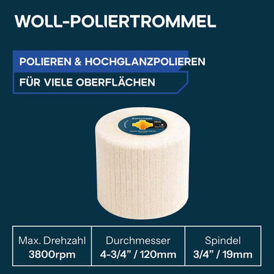 120-mm-Trommeln zum Abisolieren, Schleifen und Polieren für den Akku-Oberflächenbearbeiter Evolution S120SCT-Li