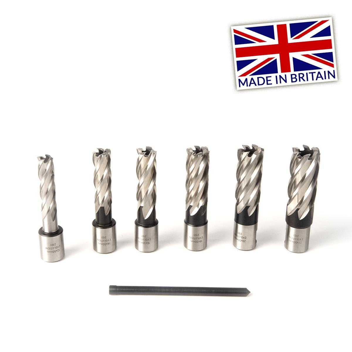 Evolution Cyclone 6-teiliges 50-mm-Kernbohrerset für Magnetbohrmaschinen
