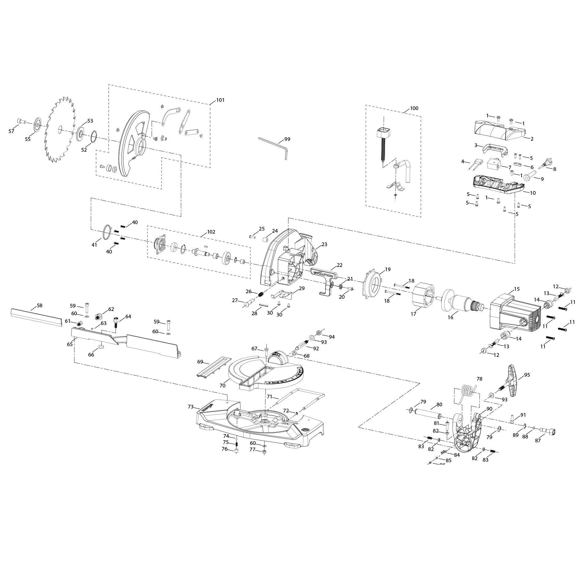 Evolution F210CMS Kappsäge Ersatzteile