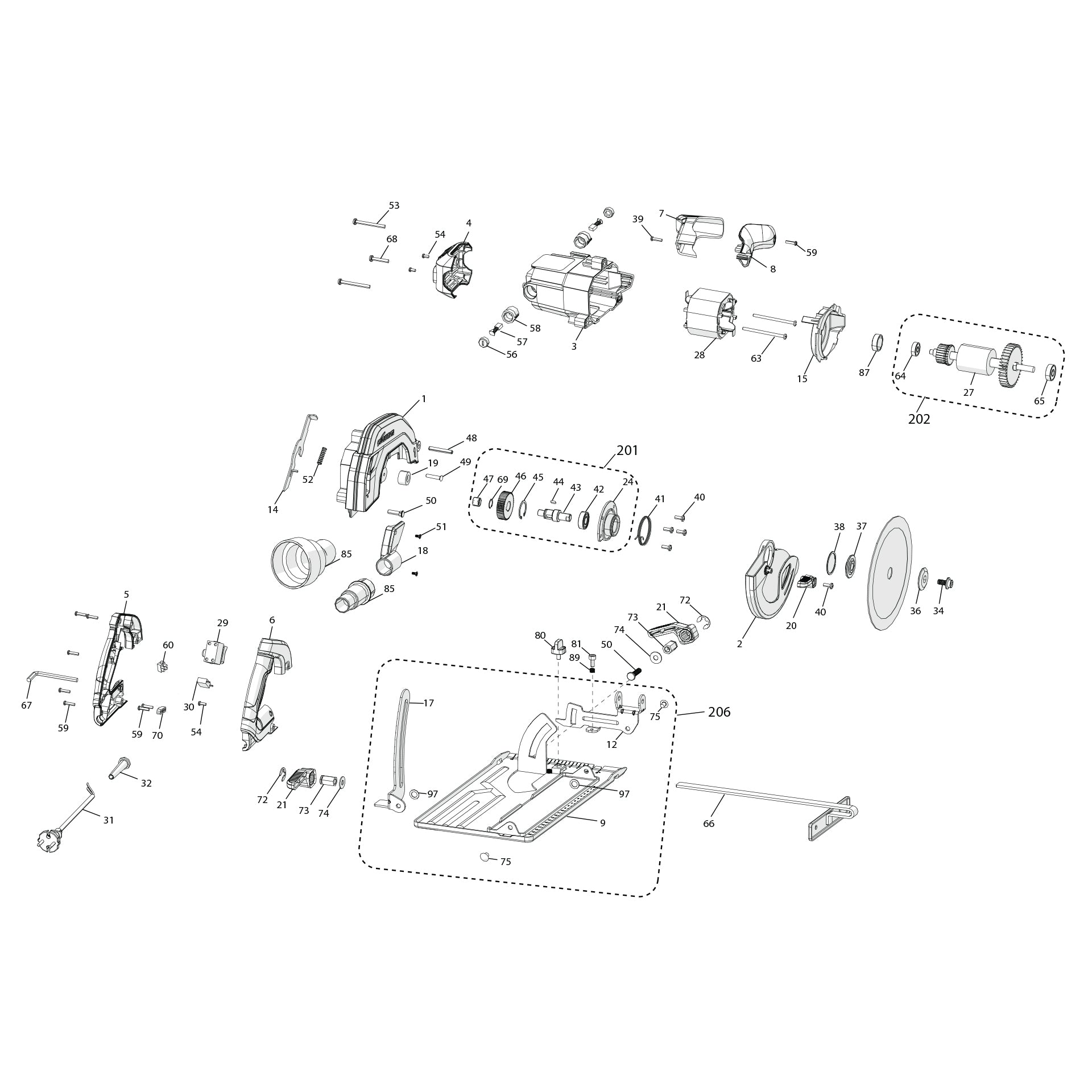 Evolution R185CCSL Kreissäge Ersatzteile