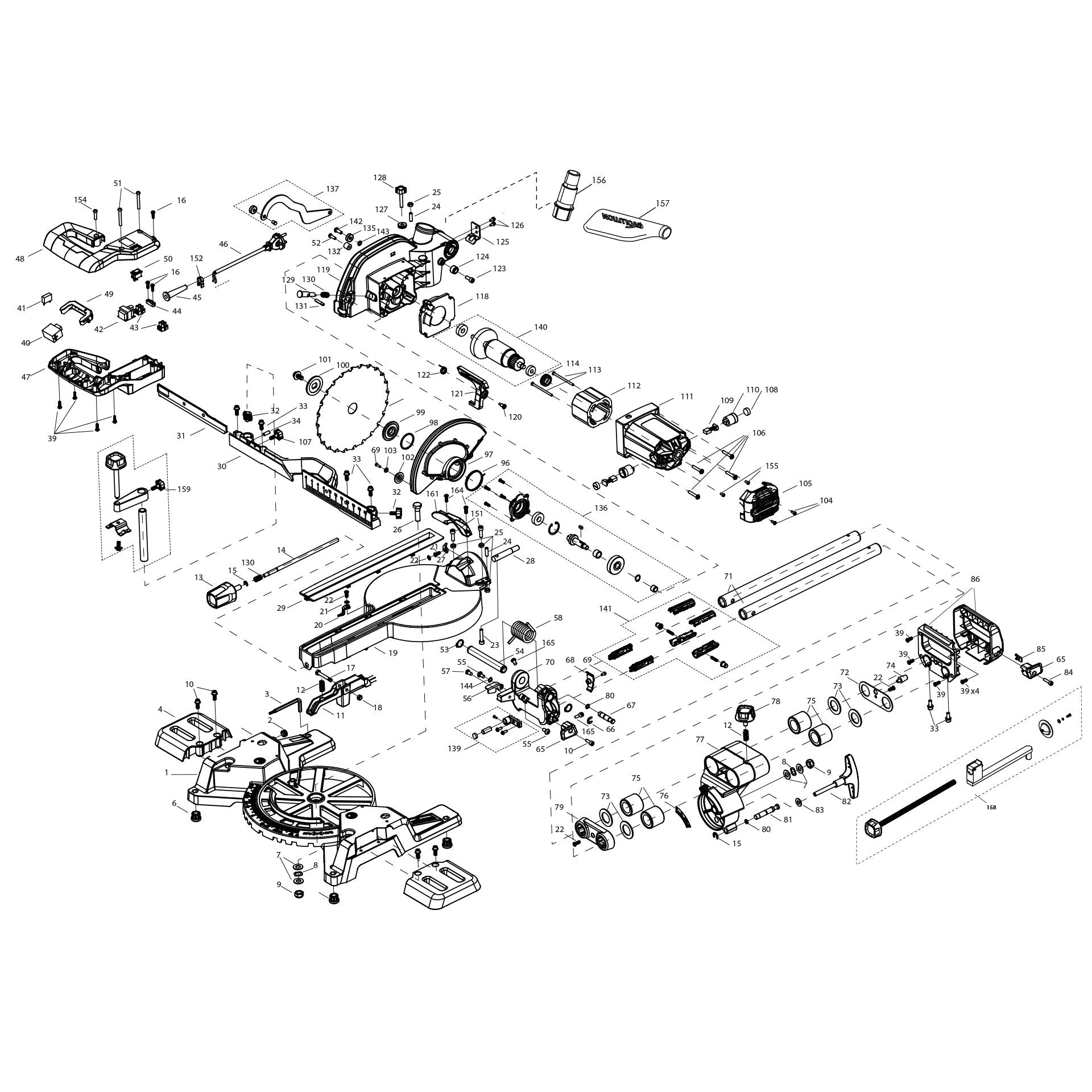 Evolution R210SMS-300+ Zug-Kappsäge Ersatzteile
