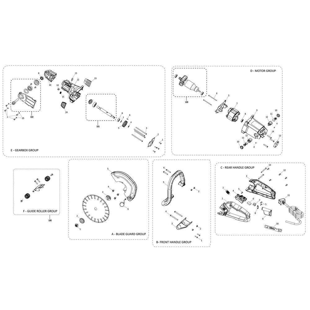 Evolution R230DCT Trennsäge / Betonsäge Ersatzteile