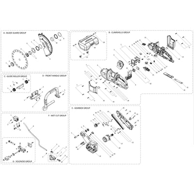 Evolution R260DCT-Li Trennsäge / Betonsäge Ersatzteile