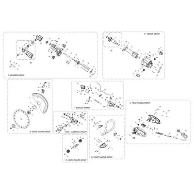 Evolution R350DCT Trennsäge / Betonsäge Ersatzteile
