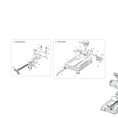 Evolution R355CPS Chop Saw Ersatzteile (Basisteil)